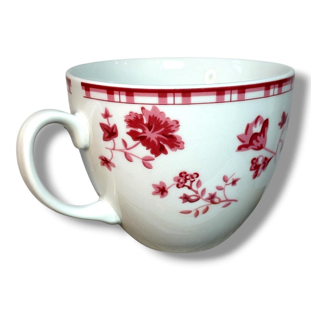 Laura Ashley Sophia Red Pink Tea Coffee Cups Floral Set of 4 Cottagecore VTG